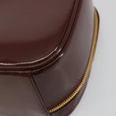 GUCCI Vanity Hand Bag Patent Leather Bordeaux Gold 000 270 0323 Auth 191132-12