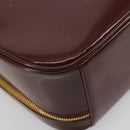 GUCCI Vanity Hand Bag Patent Leather Bordeaux Gold 000 270 0323 Auth 191132-13