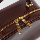 GUCCI Vanity Hand Bag Patent Leather Bordeaux Gold 000 270 0323 Auth 191132-14