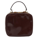 GUCCI Vanity Hand Bag Patent Leather Bordeaux Gold 000 270 0323 Auth 191132-2
