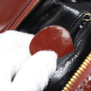 GUCCI Vanity Hand Bag Patent Leather Bordeaux Gold 000 270 0323 Auth 191132-21
