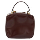 GUCCI Vanity Hand Bag Patent Leather Bordeaux Gold 000 270 0323 Auth 191132-3