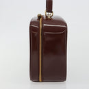 GUCCI Vanity Hand Bag Patent Leather Bordeaux Gold 000 270 0323 Auth 191132-4