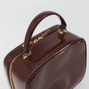GUCCI Vanity Hand Bag Patent Leather Bordeaux Gold 000 270 0323 Auth 191132-6