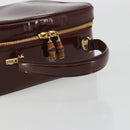 GUCCI Vanity Hand Bag Patent Leather Bordeaux Gold 000 270 0323 Auth 191132-7