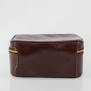 GUCCI Vanity Hand Bag Patent Leather Bordeaux Gold 000 270 0323 Auth 191132-9