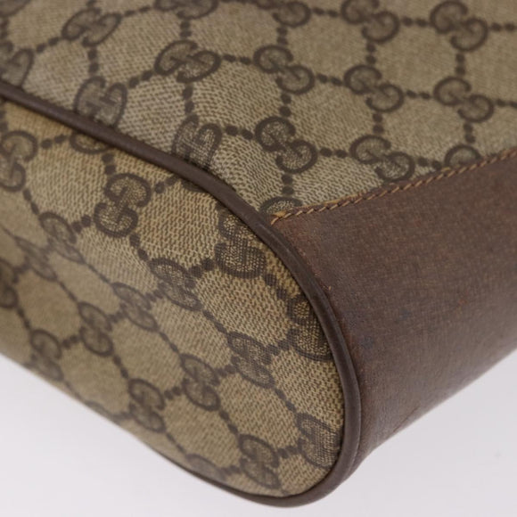 GUCCI GG Supreme Web Sherry Line Bag PVC Beige Gold 41 02 034 Auth 191135