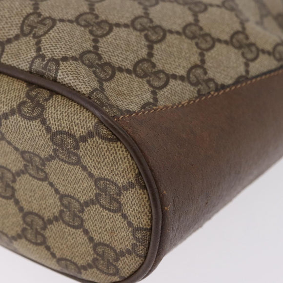 GUCCI GG Supreme Web Sherry Line Bag PVC Beige Gold 41 02 034 Auth 191135
