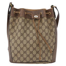 GUCCI GG Supreme Web Sherry Line Bag PVC Beige Gold 41 02 034 Auth 191135-13