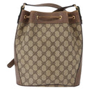 GUCCI GG Supreme Web Sherry Line Bag PVC Beige Gold 41 02 034 Auth 191135-2