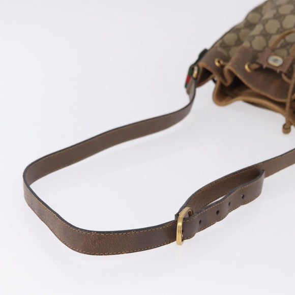 GUCCI GG Supreme Web Sherry Line Bag PVC Beige Gold 41 02 034 Auth 191135