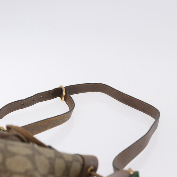 GUCCI GG Supreme Web Sherry Line Bag PVC Beige Gold 41 02 034 Auth 191135