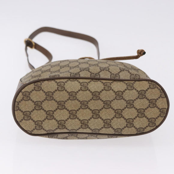GUCCI GG Supreme Web Sherry Line Bag PVC Beige Gold 41 02 034 Auth 191135