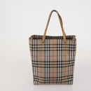 BURBERRY Nova Check Blue Label Bag Canvas nylon 4 Set Brown Beige Auth 191136-16