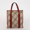 BURBERRY Nova Check Blue Label Bag Canvas nylon 4 Set Brown Beige Auth 191136-22