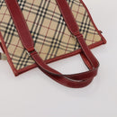 BURBERRY Nova Check Blue Label Bag Canvas nylon 4 Set Brown Beige Auth 191136-24