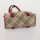 BURBERRY Nova Check Blue Label Bag Canvas nylon 4 Set Brown Beige Auth 191136-25