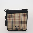 BURBERRY Nova Check Blue Label Bag Canvas nylon 4 Set Brown Beige Auth 191136-8