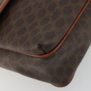 CELINE Macadam Canvas Shoulder Bag PVC Leather Brown Gold Auth 191139-15