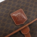 CELINE Macadam Canvas Shoulder Bag PVC Leather Brown Gold Auth 191139-17