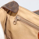 CELINE Macadam Canvas Shoulder Bag PVC Leather Brown Gold Auth 191139-21