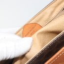 CELINE Macadam Canvas Shoulder Bag PVC Leather Brown Gold Auth 191139-12