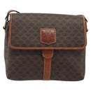 CELINE Macadam Canvas Shoulder Bag PVC Leather Brown Gold Auth 191139-13