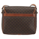 CELINE Macadam Canvas Shoulder Bag PVC Leather Brown Gold Auth 191139-2