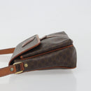 CELINE Macadam Canvas Shoulder Bag PVC Leather Brown Gold Auth 191139-4