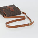 CELINE Macadam Canvas Shoulder Bag PVC Leather Brown Gold Auth 191139-7