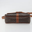 CELINE Macadam Canvas Shoulder Bag PVC Leather Brown Gold Auth 191139-5