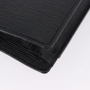 VALENTINO Clutch Bag Leather Black Gold Auth 191140-15