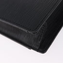 VALENTINO Clutch Bag Leather Black Gold Auth 191140-16