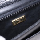 VALENTINO Clutch Bag Leather Black Gold Auth 191140-18