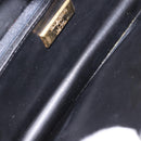 VALENTINO Clutch Bag Leather Black Gold Auth 191140-10