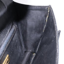 VALENTINO Clutch Bag Leather Black Gold Auth 191140-19