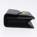 VALENTINO Clutch Bag Leather Black Gold Auth 191140-4