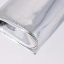 Christian Louboutin Clutch Bag Leather Silver Auth 191142-15