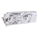 Christian Louboutin Clutch Bag Leather Silver Auth 191142-1