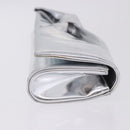 Christian Louboutin Clutch Bag Leather Silver Auth 191142-3