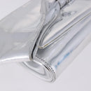 Christian Louboutin Clutch Bag Leather Silver Auth 191142-7