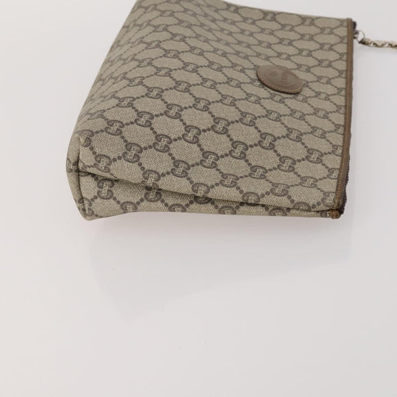 GUCCI GG Supreme GG Plus Supreme Clutch Bag PVC 3 Set Beige Navy Auth 191143