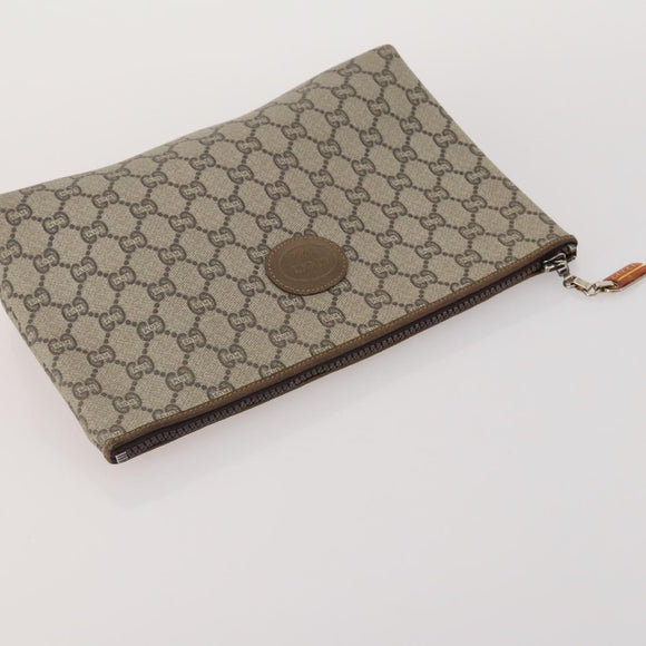 GUCCI GG Supreme GG Plus Supreme Clutch Bag PVC 3 Set Beige Navy Auth 191143