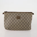 GUCCI GG Supreme GG Plus Supreme Clutch Bag PVC 3 Set Beige Navy Auth 191143-2