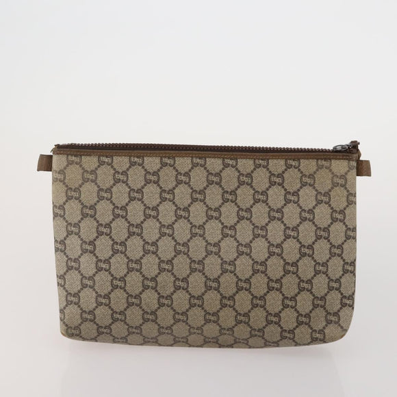 GUCCI GG Supreme GG Plus Supreme Clutch Bag PVC 3 Set Beige Navy Auth 191143