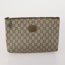 GUCCI GG Supreme GG Plus Supreme Clutch Bag PVC 3 Set Beige Navy Auth 191143-8