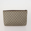GUCCI GG Supreme GG Plus Supreme Clutch Bag PVC 3 Set Beige Navy Auth 191143-9
