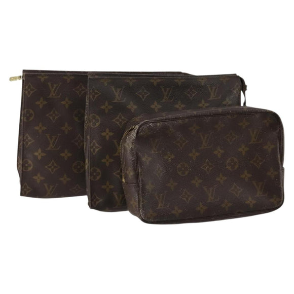 LOUIS VUITTON Monogram Clutch Bag 3 Set LV Auth 191146