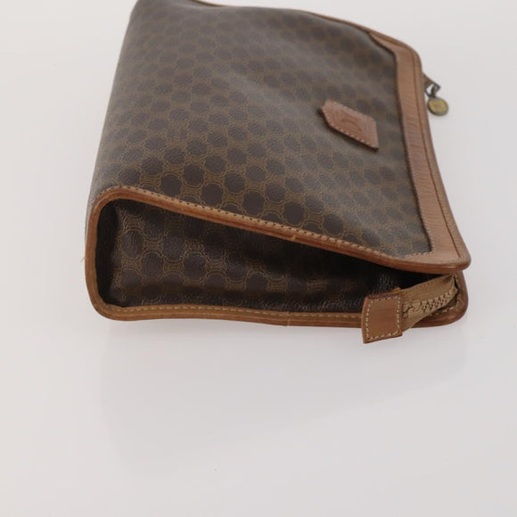 CELINE Macadam Canvas Clutch Bag PVC Suede 4 Set Brown Beige blue Auth 191147