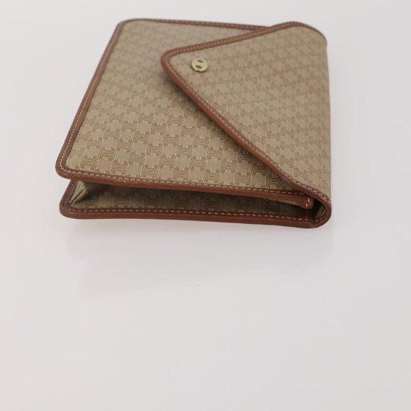 CELINE Macadam Canvas Clutch Bag PVC Suede 4 Set Brown Beige blue Auth 191147
